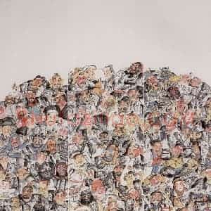 1994年 周京心《忠义堂》国画人物作品图片赏析
