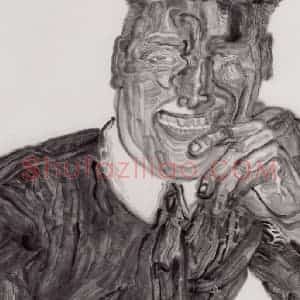 1995年 周京心《企业家》国画人物作品图片赏析
