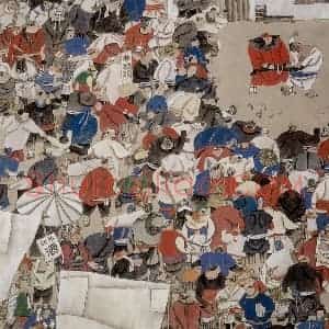 1985年 周京心《水浒组画》国画综合作品图片赏析