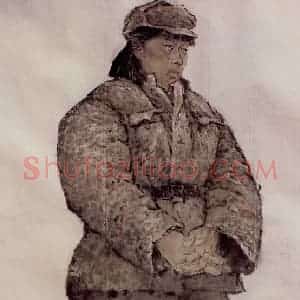 1984年 田黎明《课堂写生》国画人物作品图片赏析