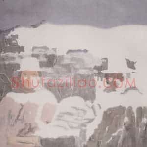2001年 田黎明《雪域净土》国画综合作品图片赏析