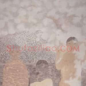 1996年 田黎明《三个泳者》国画人物作品图片赏析