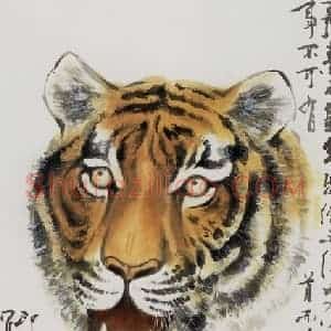 1993年 萧朗《自勉图》国画花鸟写意作品图片赏析