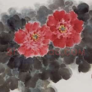 1982年 萧朗《二乔》国画花鸟写意作品图片赏析