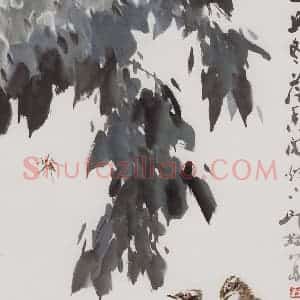 1985年 萧朗《雨后》国画花鸟写意作品图片赏析