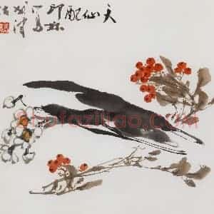 1988年 萧朗《天仙配》国画花鸟写意作品图片赏析