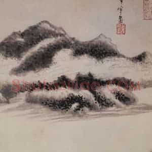 1621年 董其昌《山水册之二》国画山水写意作品图片赏析