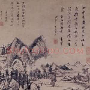 1620年 董其昌《林和靖诗意图》国画山水写意作品图片赏析