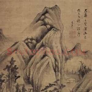 明代 董其昌《平林秋色图》国画山水写意作品图片赏析