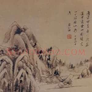 明代 董其昌《佘山游境图》国画山水写意作品图片赏析