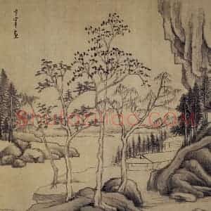 1611年 董其昌《山水册》国画山水写意作品图片赏析