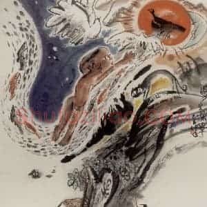 1985年 冯远《夏之子》国画人物作品图片赏析