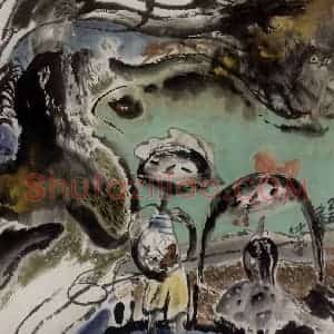 1985年 冯远《童之梦》国画人物作品图片赏析