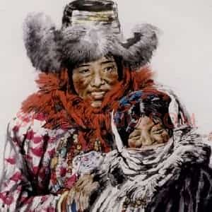 2001年 冯远《苍生.藏人组画系列》国画人物作品图片赏析