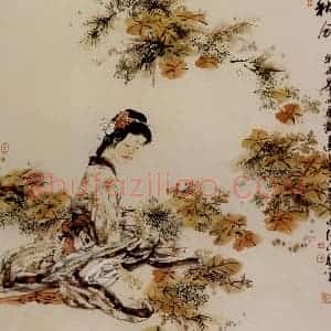 2003年 冯远《秋分.古人词意》国画人物作品图片赏析