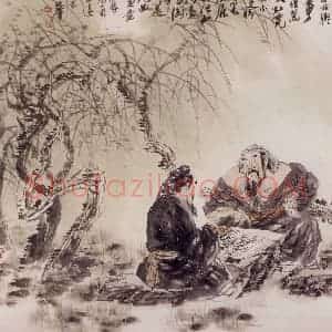 2000年 冯远《元曲画意》国画人物作品图片赏析