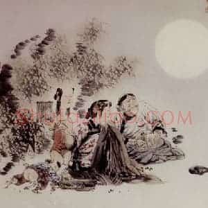 2002年 冯远《蒲松龄采风图》国画人物作品图片赏析