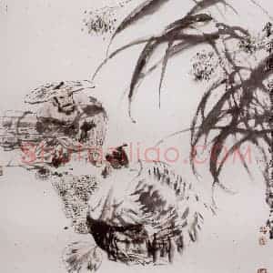 1998年 冯远《对弈图》国画人物作品图片赏析