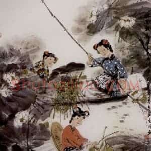 2005年 冯远《江南采莲图》国画人物作品图片赏析