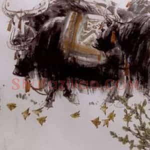 2004年 冯远《高原牧歌》国画人物作品图片赏析
