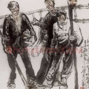 1984年 冯远《三活宝》国画人物作品图片赏析