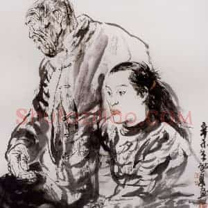 1991年 冯远《课堂组合写生》国画人物作品图片赏析