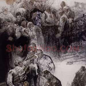 1984年 冯远《保卫黄河.北定中原日》国画人物作品图片赏析