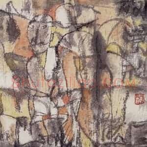 1999年 卢沉《放浪形骸》国画人物作品图片赏析
