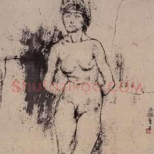 1979年 周思聪《人物写生》国画人物作品图片赏析
