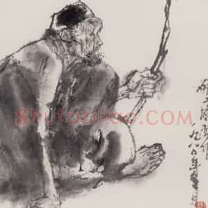 1980年 周思聪《矿工图习作》国画人物作品图片赏析
