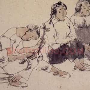 1981年 周思聪《盲人歌者》国画人物作品图片赏析