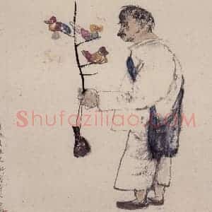 1981年 周思聪《桂林街头所见》国画人物作品图片赏析