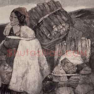 1982年 周思聪《日出而作，日落而息》国画人物作品图片赏析