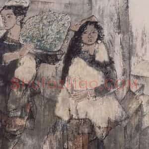 1983年 周思聪《边城小镇》国画人物作品图片赏析