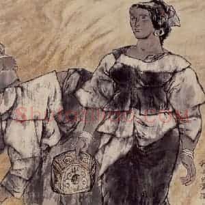 1983年 周思聪《秋天的素描》国画人物作品图片赏析