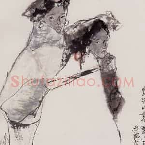 1983年 周思聪《水墨人物》国画人物作品图片赏析