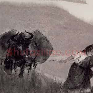 1983年 周思聪《牧归》国画综合作品图片赏析