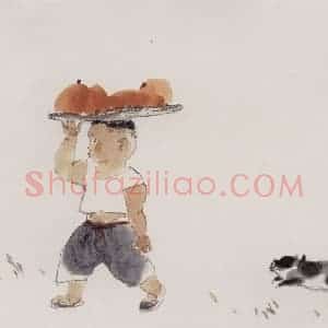 1990年 周思聪《上市》国画人物作品图片赏析