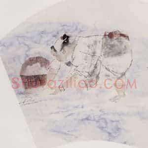 1992年 周思聪《浣纱图》国画人物作品图片赏析