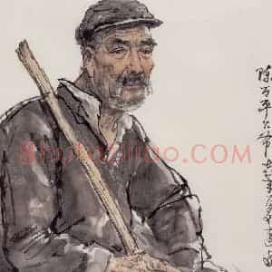 1978年 卢沉《人物写生》国画人物作品图片赏析