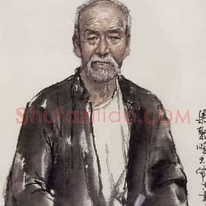 1978年 卢沉《人物写生》国画人物作品图片赏析
