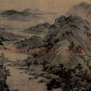 五代南唐 董源《龙宿郊眠图轴》国画山水作品图片赏析
