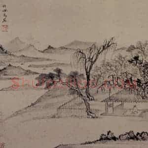 明代 杨补《怀古图咏册》国画山水作品图片赏析