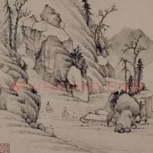 明代 杨补《怀古图咏册》国画山水作品图片赏析