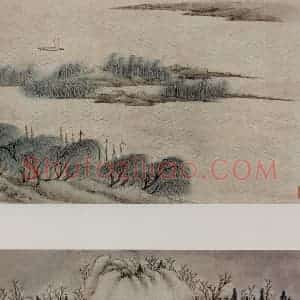 明代 郭存仁《金陵八景图咏卷》国画山水作品图片赏析