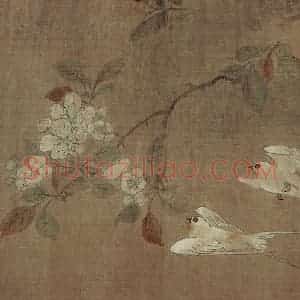 明代 周之冕《梨花雪燕图页》国画花鸟作品图片赏析
