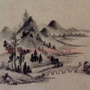 明代 李流芳《吴中十景图页》国画山水作品图片赏析