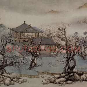 清代 上睿《仿古山水图页》国画山水作品图片赏析