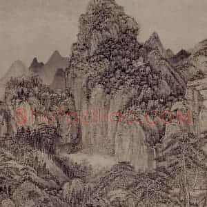 清代 王昱《仿黄鹤山樵山水图轴》国画山水作品图片赏析