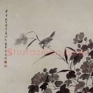 清代 蒋廷锡《芙蓉鹭鸶图轴》国画花鸟作品图片赏析